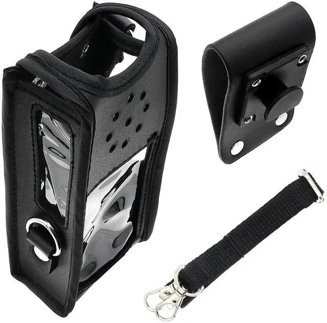 Alt view image 6 of 7 - Two-Way Radio Case Leather Case with 3" Fixed Loop D-Ring for Kenwood NX220, NX320