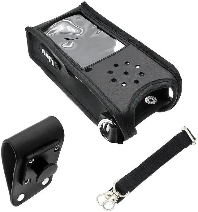 Alt view image 5 of 7 - Two-Way Radio Case Leather Case with 3" Fixed Loop D-Ring for Kenwood NX220, NX320