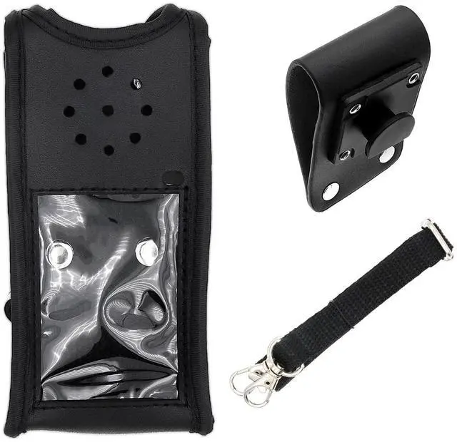 Alt view image 7 of 7 - Two-Way Radio Case Leather Case with 3" Fixed Loop D-Ring for Kenwood NX220, NX320