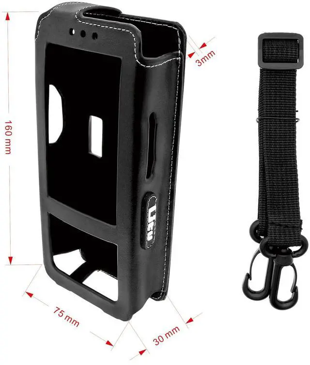 Alt view image 3 of 5 - Two-Way Radio Case Leather Case with 3" Fixed Loop D-Ring for Intermec CN50, CN51