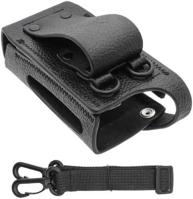 Alt view image 3 of 7 - Two-Way Radio Case Leather Case with 3" Fixed Loop D-Ring for Motorola DP2400, DP2400e PN:Motorola PMLN5864, PMLN5864A