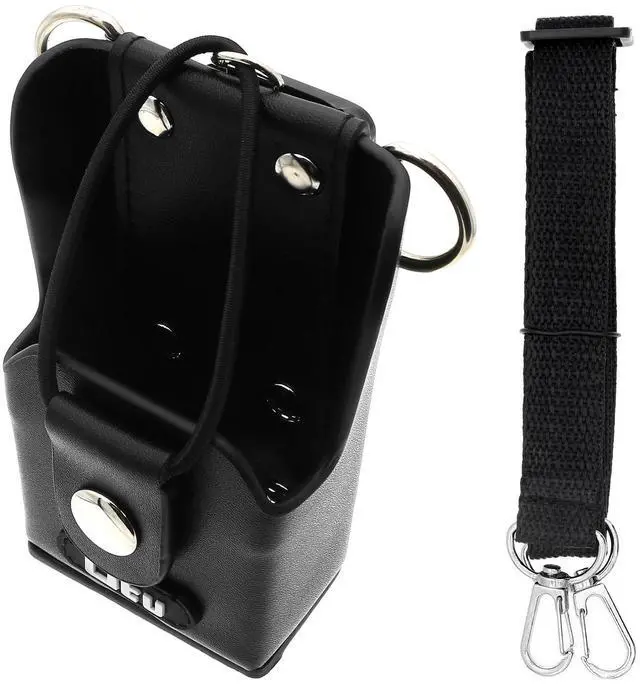 Alt view image 2 of 5 - Two-Way Radio Case Leather Case with 3" Fixed Loop D-Ring for Motorola EX500, EX600-XLS, GP328 Plus, GP338 Plus, GP344, GP388