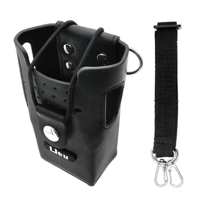 Alt view image 2 of 5 - Two-Way Radio Case Leather Case with 3" Fixed Loop D-Ring for Motorola GP3188 XIR, GP3688, P3688