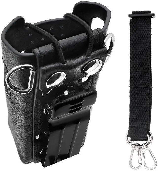 Alt view image 3 of 5 - Two-Way Radio Case Leather Case with 3" Fixed Loop D-Ring for Motorola GP3188 XIR, GP3688, P3688