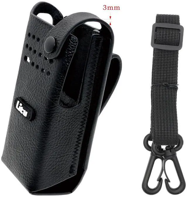 Alt view image 2 of 5 - Two-Way Radio Case Leather Case with 3" Fixed Loop D-Ring for Motorola DP4401e, DP4400e, XPR 7000, XPR 7550, XPR7380, XPR7350, XPR7580, XPR 7350