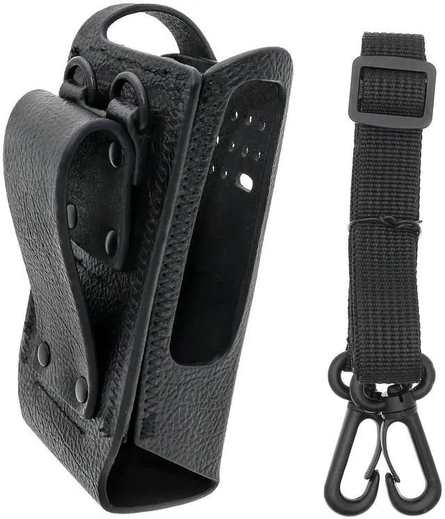 Alt view image 3 of 5 - Two-Way Radio Case Leather Case with 3" Fixed Loop D-Ring for Motorola DP4401e, DP4400e, XPR 7000, XPR 7550, XPR7380, XPR7350, XPR7580, XPR 7350