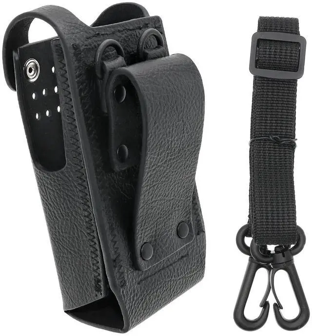 Alt view image 4 of 5 - Two-Way Radio Case Leather Case with 3" Fixed Loop D-Ring for Motorola DP4401e, DP4400e, XPR 7000, XPR 7550, XPR7380, XPR7350, XPR7580, XPR 7350