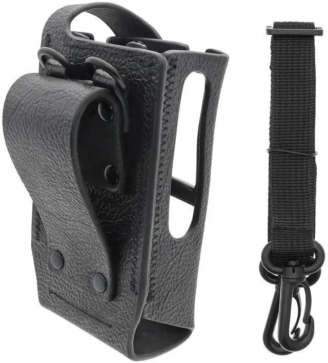 Alt view image 5 of 7 - Two-Way Radio Case Leather Case with 3" Fixed Loop D-Ring for Motorola R7 PN:Motorola PMLN8299, PMLN8299A