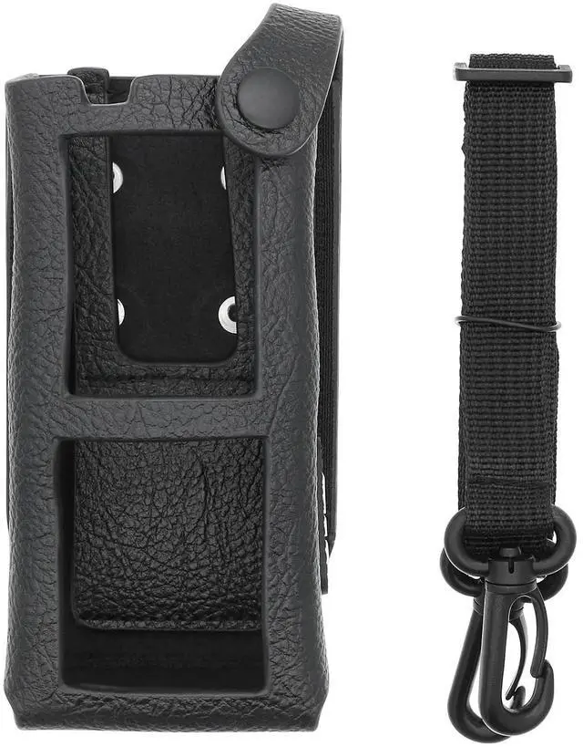 Alt view image 7 of 7 - Two-Way Radio Case Leather Case with 3" Fixed Loop D-Ring for Motorola R7 PN:Motorola PMLN8299, PMLN8299A