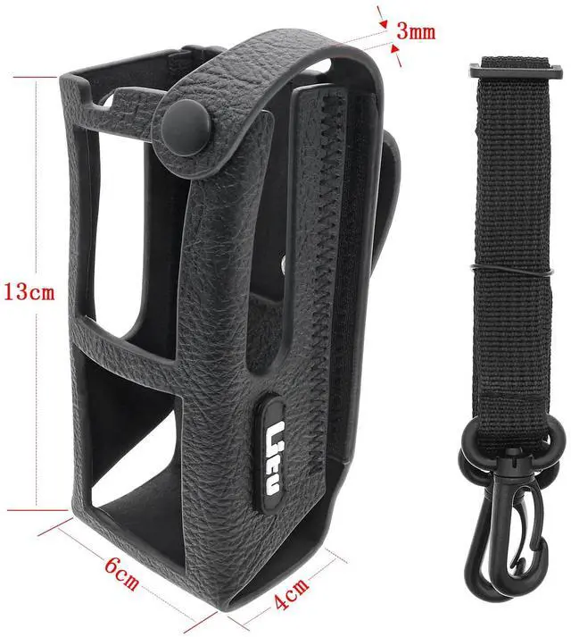 Alt view image 2 of 7 - Two-Way Radio Case Leather Case with 3" Fixed Loop D-Ring for Motorola R7 PN:Motorola PMLN8299, PMLN8299A