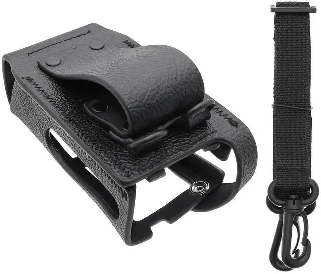 Alt view image 3 of 7 - Two-Way Radio Case Leather Case with 3" Fixed Loop D-Ring for Motorola R7 PN:Motorola PMLN8299, PMLN8299A