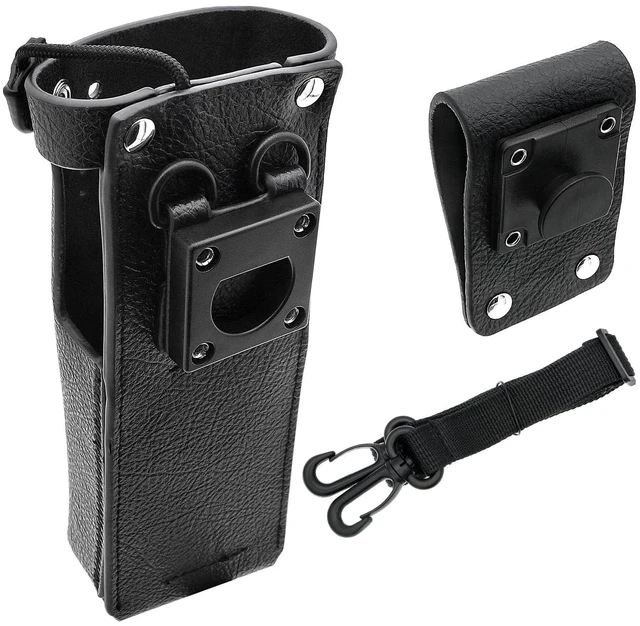 Alt view image 4 of 7 - Two-Way Radio Case Leather Case with 3" Fixed Loop D-Ring for Motorola R7, R7A