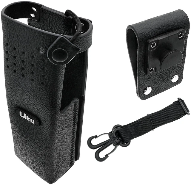 Alt view image 5 of 7 - Two-Way Radio Case Leather Case with 3" Fixed Loop D-Ring for Motorola R7, R7A