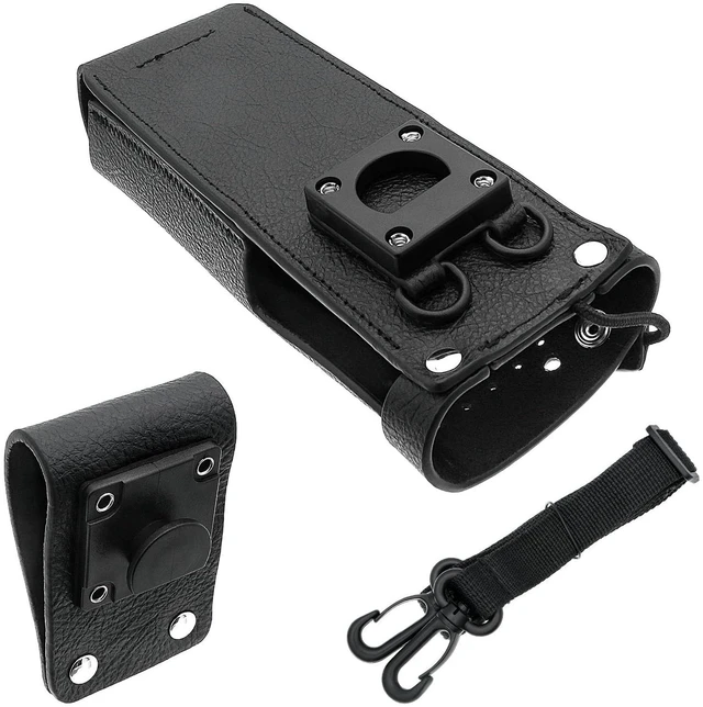 Alt view image 6 of 7 - Two-Way Radio Case Leather Case with 3" Fixed Loop D-Ring for Motorola R7, R7A