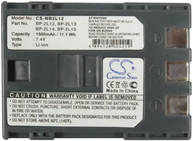 Alt view image 5 of 5 - Cameron Sino Battery for Canon DC310, DC320, VIXIA HV30, VIXIA HV40, ZR100, ZR200, ZR300, ZR400, ZR500, ZR600, ZR700, ZR800, ZR830, ZR850, ZR900, ZR930, ZR950 1500mAh
