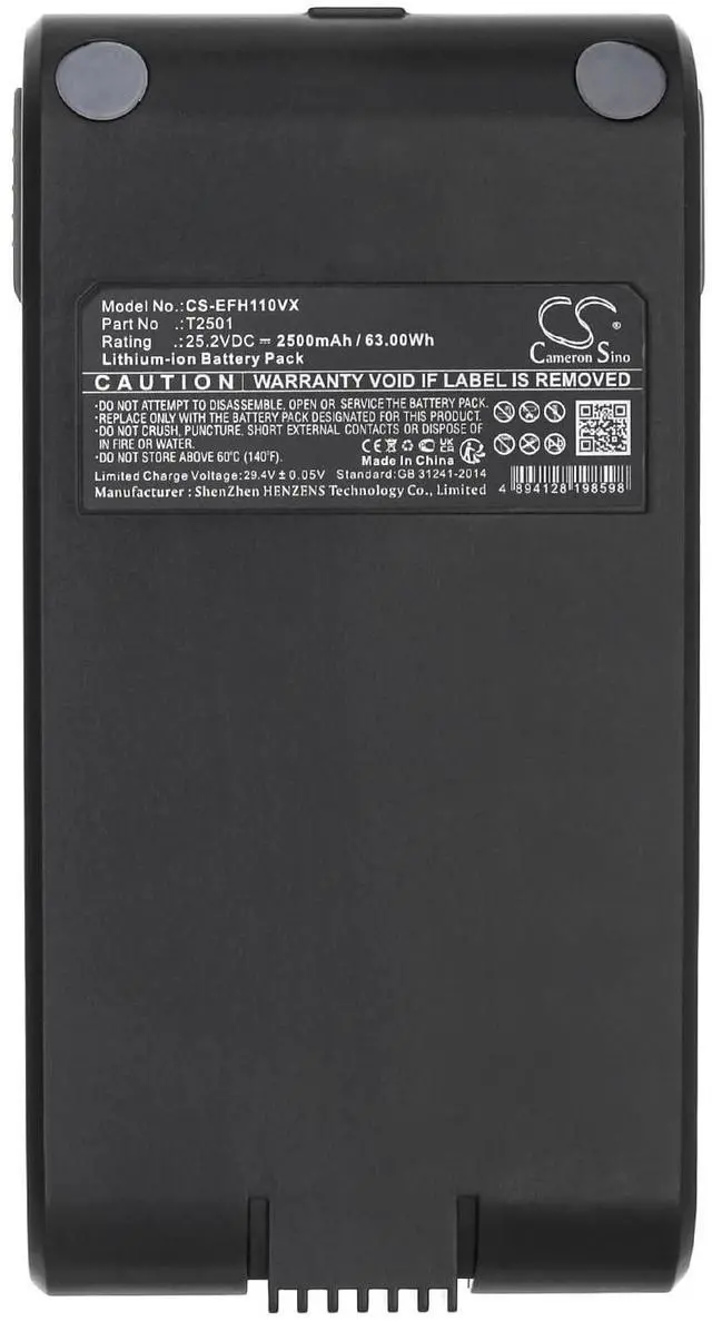 Alt view image 5 of 5 - FYIOGXG Replacement Battery for Eufy HomeVac S11 Go, HomeVac S11 Reach, HomeVac S11 Infinity, HomeVac S11 Lite; VC-1819A PN:Eufy T2501; PK-1819-A03 2500mAh / 63.00Wh