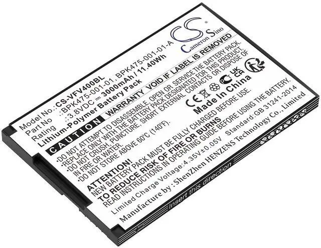 Main image of 3000mAh / 11.10Wh Replacement Battery for Verifone M435-003-04-NAA-S, V400M, V400M Plus 4G PN:Verifone BPK475-001-01, BPK475-001-01-A