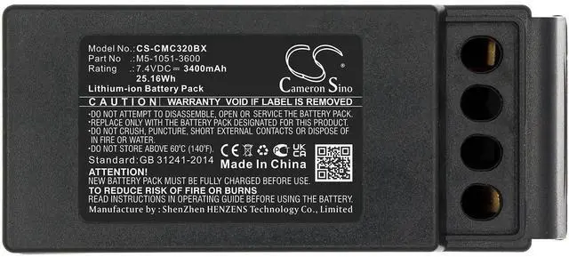 Alt view image 3 of 5 - 3400mAh / 25.16Wh Replacement Battery for Cavotec M9-1051-3600 EX, MC-3, MC-3000 PN:Cavotec M5-1051-3600