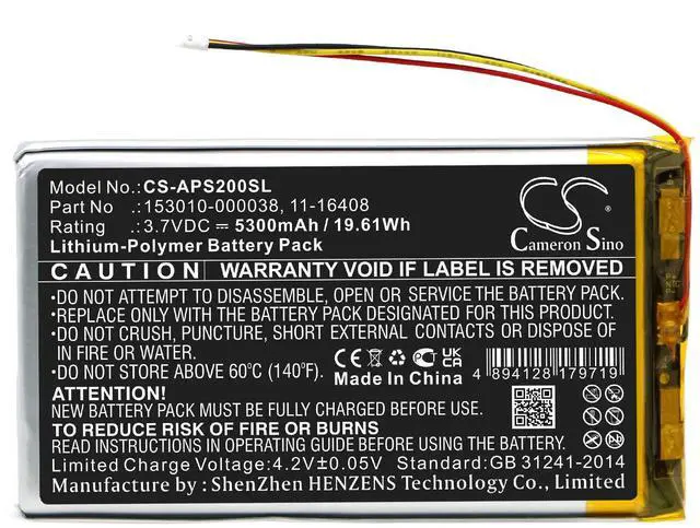 Alt view image 3 of 5 - 5300mAh / 19.61Wh Replacement Battery for Stratus 2, Stratus 2S, Stratus 3 PN: 11-16408, 153010-000038