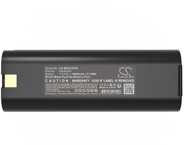 Alt view image 5 of 5 - Battery for Bosch BBZ36AB01, BBZ37GB01, Bosch VE27A0C, BSB130001, BSC1201GB01, BSC120204, BSC120205, BSF1201GB04, VS73C0304, VS73C0305 PN: 00264798, 00649059, 264798, 649059 3000mAh / 21.6Wh