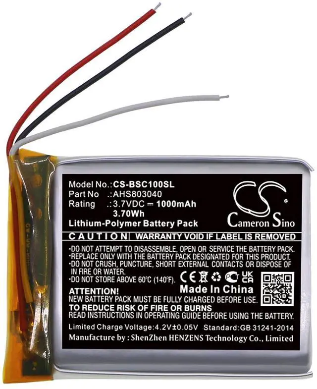 Main image of Cameron Sino Battery for BOSE SoundWear Companion PN:BOSE AHS803040 1000mAh / 3.70Wh