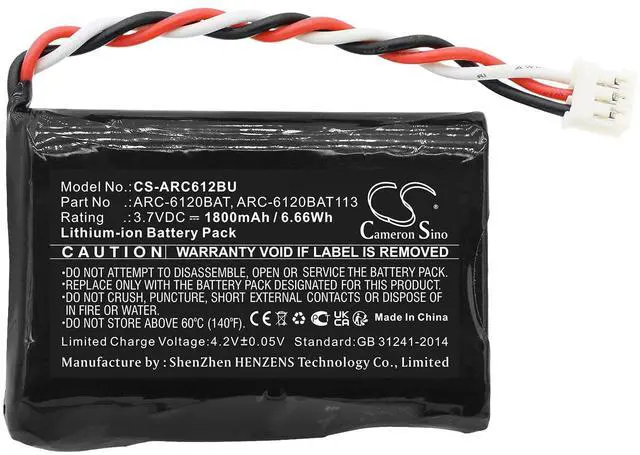 Alt view image 3 of 5 - Cameron Sino Battery for ARC-11xx(ML), ARC-8008, ARC-8040, ARC-8042, ARC-8050T2, ARC-8050T3-(6/8/12), ARC-8050T3-12R/24R/SAN, ARC-8050U3-6, ARC-8088, ARC-92xx subsystem 1800mAh