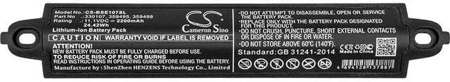 Main image of Cameron Sino Battery for BOSE 404600, Soundlink, Soundlink 2, SoundLink 3, Soundlink II, SoundTouch 20 PN:BOSE 330105, 330105A, 330107, 330107A, 359495, 359498, 404600, 404900 2200mAh / 24.42Wh