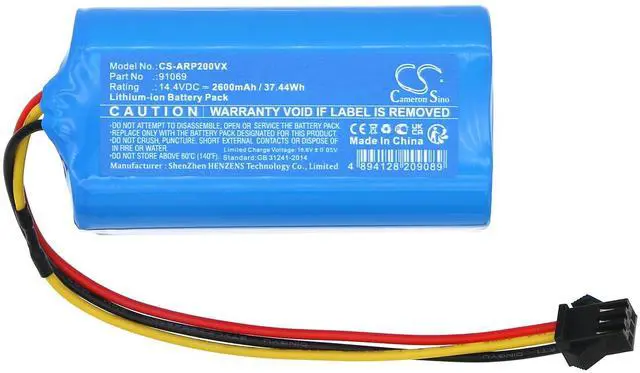 Alt view image 3 of 6 - Cameron Sino Battery for Airrobo P20 PN:Airrobo 91069 2600mAh / 37.44Wh
