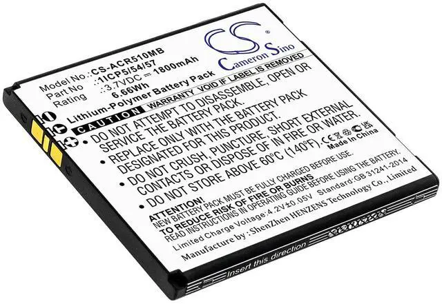 Main image of CS Battery for AC310, AC315, AC417, AC510, AC517 PN: 1ICP5/54/57 1800mAh / 6.66Wh