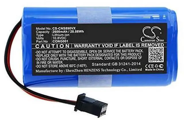 Alt view image 3 of 4 - Cameron Sino Battery for CECOTEC CONGA 890 Slim, CONGA Slim, CONGA Slim 890, CONGA Slim 890 Wet, CONGA Slim Wet, CONGA Wet PN:CECOTEC CONG0001 2600mAh