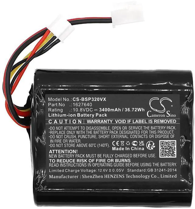 Alt view image 3 of 6 - Battery for Bissell 3061+, 3190+, 3191+, PowerLifter Adapt IonVacuum, PowerLifter Adapt IonVacuum P2 PN:Bissell 1627238, 1627640 3400mAh / 36.72Wh