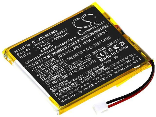 Main image of Cameron Sino Battery for Alecto DBX-60 PN:Alecto LP062937, P002009 600mAh / 2.22Wh
