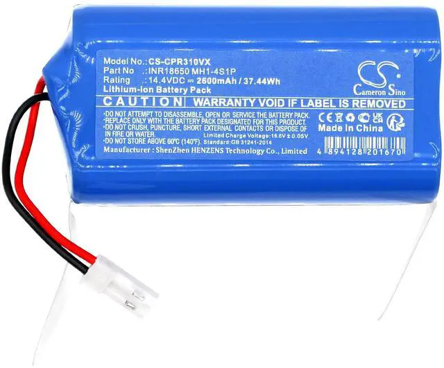 Alt view image 3 of 5 - CS Battery for Concept VR3000, VR3100, VR3110, VR3115 PN:Concept BYD INR18650 M26-4S1P, INR18650 MH1-4S1P 2600mAh / 37.44Wh