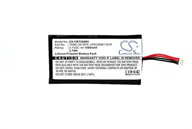 Main image of Cameron Sino Battery for Crestron MTX-3, Prodigy PTX3, PTX3, TPMC-3X Touchpanel, TPMC-3X-L PN:Crestron LPPCZRST1S1P, TPMC-3X-BTP 1000mAh/3.7Wh