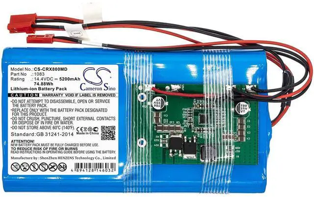 Alt view image 3 of 5 - Cameron Sino Battery for CareStream DBLX-8 PN:CareStream 1083 5200mAh / 74.88Wh