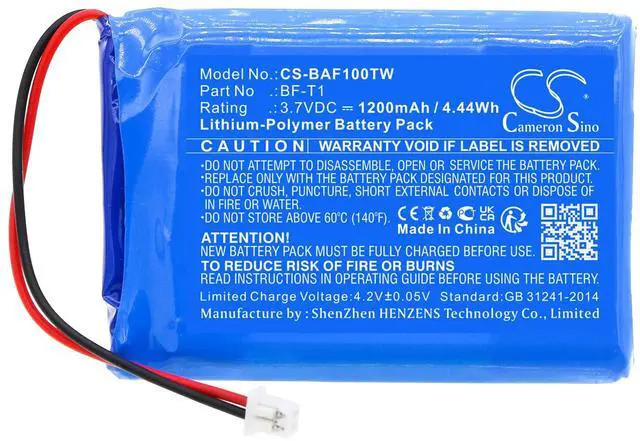 Alt view image 3 of 6 - (10Pack) Battery for BF-T1, BF-T1 UHF, T1 PN: BF-T1 1200mAh / 4.44Wh