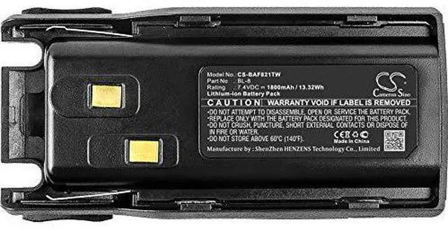 Alt view image 5 of 6 - (10Pack) Battery for UV-82, UV-82C, UV-82L, UV-82X, UV-8D, UV-8R, UV-98D, UV-Q5 PN: BL-8 1800mAh / 13.32Wh