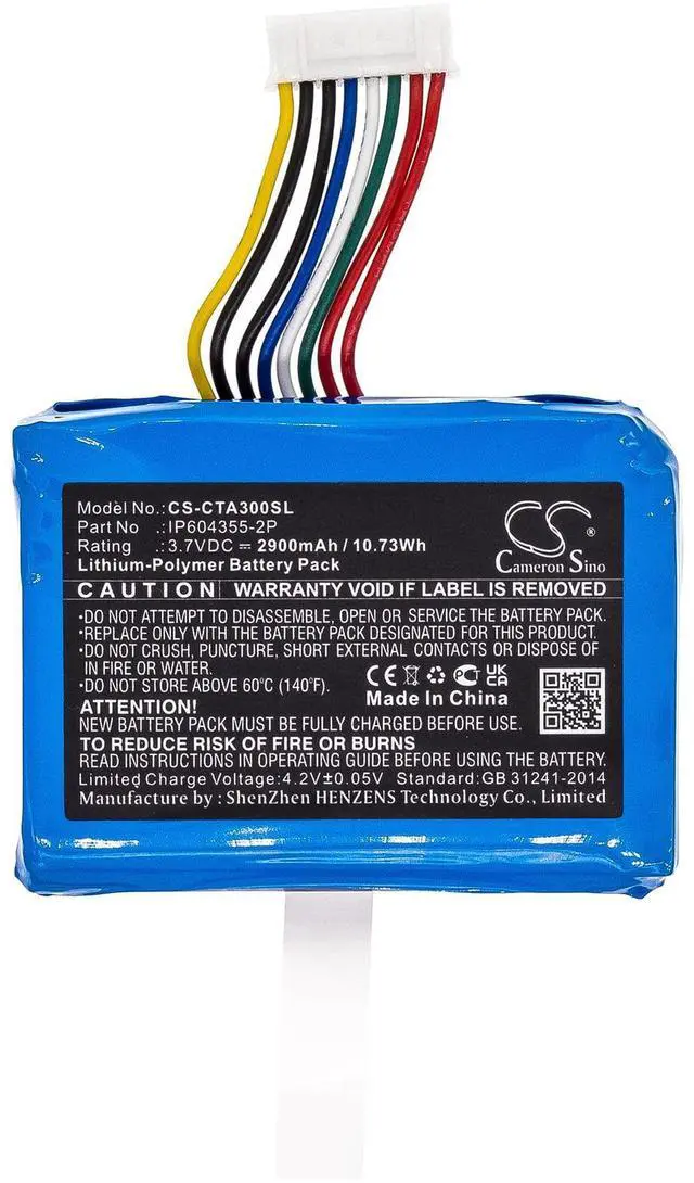 Alt view image 3 of 5 - Cameron Sino Battery for Castles V3, VEGA3000-3G PN:Castles IP604355-2P 2900mAh / 10.73Wh