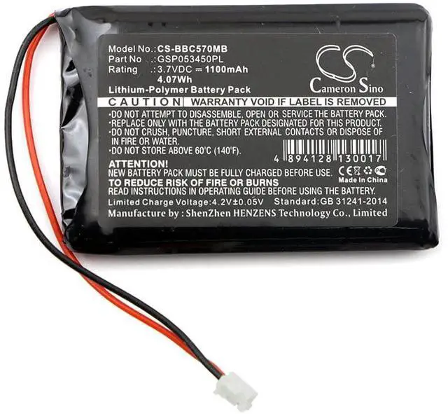 Alt view image 3 of 5 - Cameron Sino Battery for Babyalarm BC-5700D, Neonate BC-5700D PN:Babyalarm GSP053450PL 1100mAh / 4.07Wh
