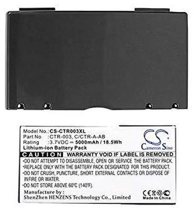 Alt view image 3 of 3 - 5000mAh / 18.50Wh Replace Battery for 3DS, CTR-001, MIN-CTR-001 PN: C/CTR-A-AB, CTR-003