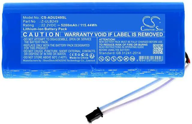 Alt view image 3 of 5 - Cameron Sino Battery for American DJ ULTRA GO PAR7X PN:American DJ Z-ULB249 5200mAh / 115.44Wh