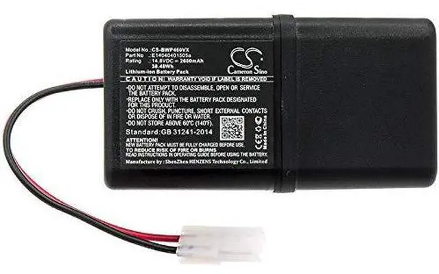 Alt view image 3 of 4 - CS Battery for Bobsweep Bob PetHair, Junior, WJ540011, WP460011RO PN:Bobsweep E14040401505a 2600mAh / 38.48Wh