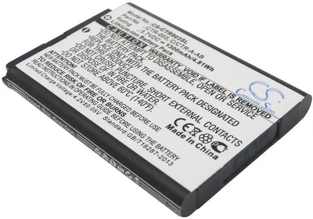 Main image of Cameron Sino Battery for Nintendo 2DS XL, 3DS, CTR-001, JAN-001, MIN-CTR-001, Switch Pro Controller PN:Nintendo C/CTR-A-AB, CTR-003 1300mAh / 4.81Wh