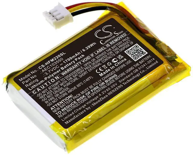 Main image of Cameron Sino Battery for HiFiMAN R2R2000 PN:HiFiMAN AEC103550 1700mAh / 6.29Wh