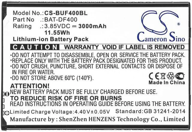 Alt view image 5 of 5 - Replacement Battery for e EF400 PN:e BAT-DF400, BAT-EF400 3000mAh / 11.55Wh