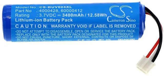 Alt view image 3 of 5 - Cameron Sino Battery for Burton UV604 LED PN:Burton 4000428, 60000412 3400mAh / 12.58Wh