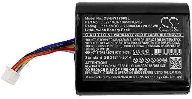 Main image of Cameron Sino Battery for Bowers & Wilkins T7 PN:Bowers & Wilkins J271/ICR18650NQ-3S 2600mAh / 28.86Wh