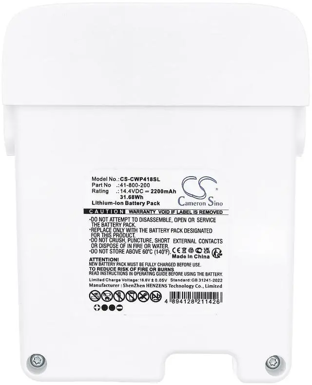 Alt view image 5 of 5 - Cameron Sino Battery for CWP Powersmart Controller and crad PN:CWP 41-800-200 2200mAh / 31.68Wh