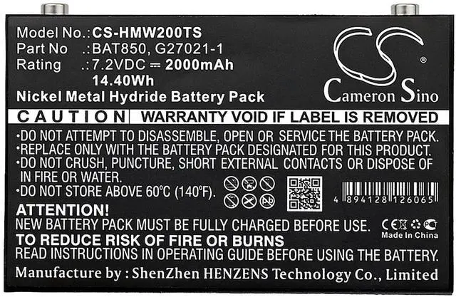 Alt view image 5 of 5 - Cameron Sino Battery for HME MB Base Stations, MB100 Base Station, MB300ES Base Station, Pro 850 Intercom, WS200, WS200 Speaker, WS200 station PN:HME 105G073, BAT850, G27021-1 2000mAh