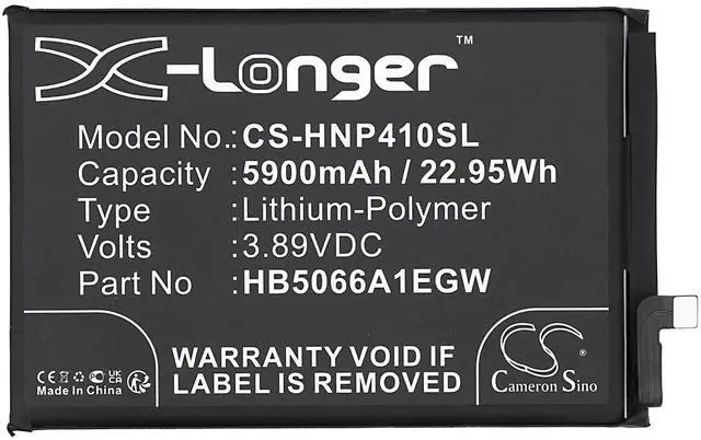 Alt view image 3 of 4 - Battery for Honor Changwan 40 Plus, Play 40 Plus, Play 40 Plus 5G Premium, RKY-AN00 PN:Honor HB5066A1EGW 5900mAh / 22.95Wh